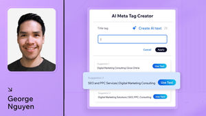 Wix’s AI meta tag creator helps you automate title tags and meta descriptions for SEO that scales